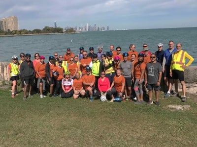 Pedal With a Purpose Riders 2017 on Promontory Point